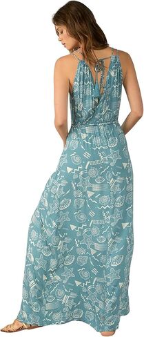 ELAN Women's V-Neck Cross-Front Tie-Waist Grecian Maxi Dress in Kuwait
