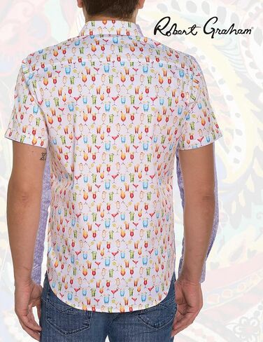 Robert Graham Men Mixer Short Sleeve Button Down Shirt, Multi, Large in Saudi Arabia