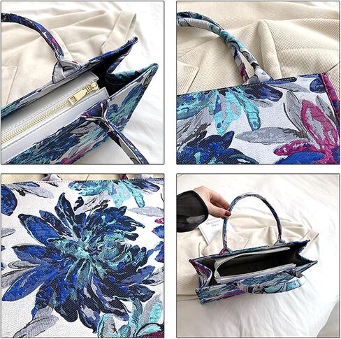 الأزياء الفاخرة رسمت حقيبة قماش حقيبة يد سعة كبيرة التطريز الرجعية حقيبة كتف رائعة in Kuwait