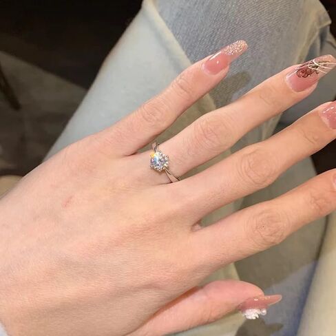 Moissanite rings for women，Wedding Ring, Classic 1ct Engagement Ring for Women, 925 Sterling Silver Diamond Ring with Certificate of Authenticity in Saudi Arabia