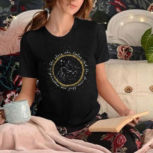 Acotar Velaris قميص المرأة ليلة المحكمة هدية تي شيرت مدينة النجوم مضحك الجرافيك تيز إلكتروني طباعة قصيرة الأكمام قمم in Saudi Arabia