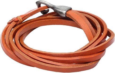 اوربان جويليري سوار ملتف من الجلد الطبيعي للرجال مع مشبك خطاف معدني (بني جملي) in Kuwait