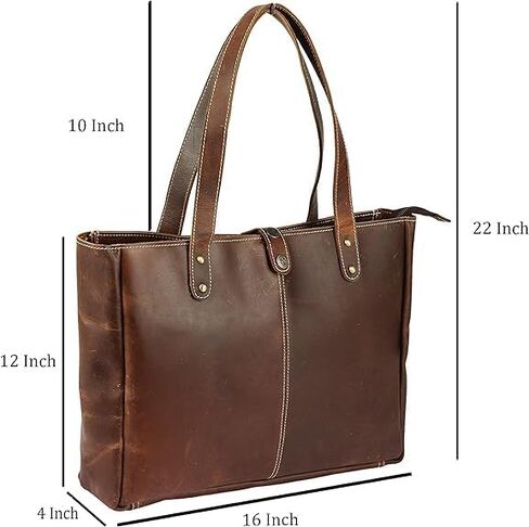 LGAB Handmade Buffalo Leather Handbags for Women Tote Bags Shoulder Bag Top Handle Satchel Bags Purse in Saudi Arabia