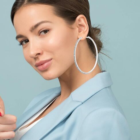 أقراط دائرية كبيرة على الموضة مجوهرات أقراط رفيعة للنساء والفتيات هدايا in Saudi Arabia