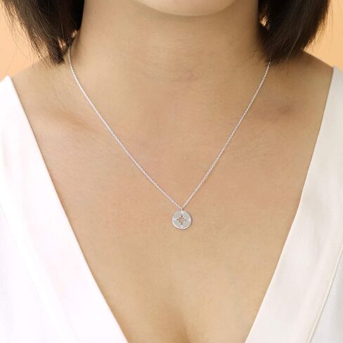 Boma Jewelry Sterling Silver Compass Necklace, 18 Inches in Saudi Arabia