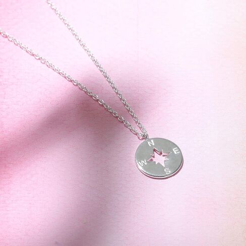 Boma Jewelry Sterling Silver Compass Necklace, 18 Inches in Saudi Arabia