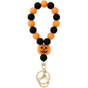Luminous Pumkin Keychain Camera Lanyard Keychain for Keys Silicone Bead Key Ring Bracelet Hand Wrist Keychain Wrist Strap Keychain Key Hanging Chain Key Strap