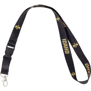 Desert Cactus University of Idaho Lanyard Vandals U of I Car Keys ID Badge Holder Keychains Detachable Breakaway Snap Buckle Lanyards (Black)