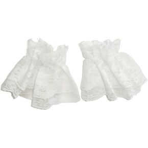 Cute Lolita Lace Hand Sleeve Wrist Cuffs Ruffled Floral Lace Elastic Bracelet Wedding Party Jewelry Accessories