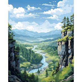 FITIMOLO Paint by Number for Adults Begginer Kids, 16x20 inch Canvas Without Frame, DIY Acrylic Painting Kit for Home Decor, Gift for Birthday or Any Festival, Beauty and Flower