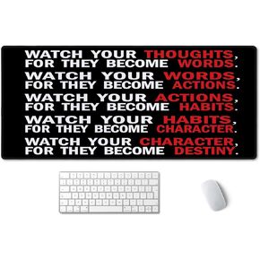 SSOIU Inspirational Christian Bible Verse Proberbs Quotes Extended Gaming Mouse Pad 35.5x15.7 in, Large Mouse Pad, She Opens Her Mouth with Wisdom and The Teaching of Kindness is on Her Tongue