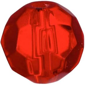 Lazer RED Faceted Glass BEADS-8MM