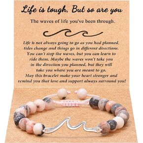 Tarsus Inspirational Gifts for Women, Through The Waves of Life, Life is Tough but so are You, Encouragement Bracelet Get Well Feel Better Gifts Spiritual Gifts Thoughtful Gifts for Friend