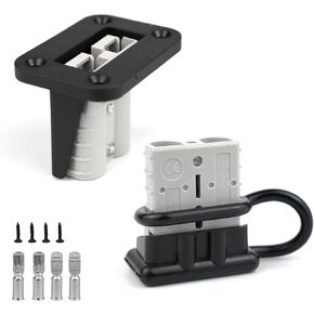 2pcs 50 Amp Battery Quick Connect/Disconnect Connector for 6 to 12 Gauge Cables Battery Quick Disconnect Cable Connector Plug Kit Mounting Bracket for Car Bike ATV Winches Lifts Motors More