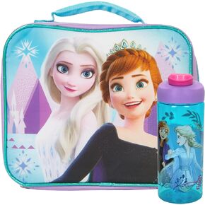 Disney Frozen 2 Lunch Box with Water Bottle Set- Kids Soft Insulated Lunch Bag for Girls and Boys