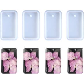 4 Pcs Rectangle Keychain Silicone Mold Rectangle Keychain Charms Epoxy Resin Mold Rectangle Tag Resin Casting Molds for DIY Crafts Jewelry