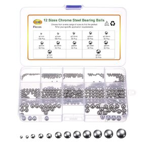 uxcell 600pcs G200 Precision Balls Assortment Kit 1mm 2mm 2.5mm 3mm 3.5mm 4mm 4.5mm 5mm 5.5mm 6mm 7mm 8mm 304 Stainless Steel Solid Bearing Balls