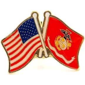Flag And USA Flag Crossed Lapel Hat Pin Military PPM642