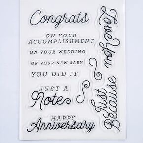 Words Congrats Love You Happy Anniversary Clear Stamps for Card Making Decoration and DIY Scrapbooking 3050617