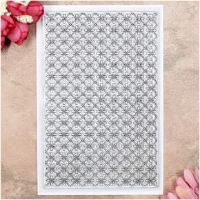 Kwan Crafts Flowers Grid Background Clear Stamps for Card Making Decoration and DIY Scrapbooking
