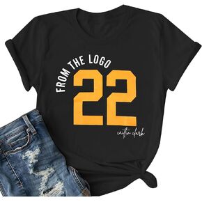 Basketball Shirt Women from The Logo 22 Shirt Number 22 Player Fan Shirt Basketball Mom Short Sleeve Tops