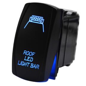 Roof LED Light Bar Rocker Toggle Switch Blue LED Light On-Off 5 Pin 12V 24V Compatible with Auto Car Boat Truck ATV UTV