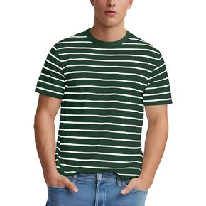 Mens Striped T-Shirt Short Sleeve Crewneck Classic Horizontal Stripe Tee Top
