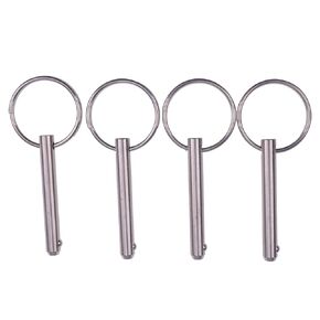 ZTUOAUMA 4X 1/4 ''قطر بسيط إدراج دبابيس الإفراج السريع قارب المظلة الأجهزة البحرية بيميني أعلى دبابيس 316 الفولاذ المقاوم للصدأ 2'' قابلة للاستخدام 2-1/2'' بشكل عام مع حلقة سحب لسفن القوارب البحرية