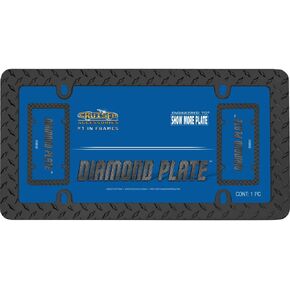 Cruiser Accessories 30850 Diamond Plate License Plate Frame, Matte Black