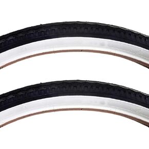 Sunlite Street Hybrid MTB City Dirt Road Black White Bike Tire Pair 26 x 1.75