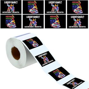 500PCS Hispanic Countries Flag Patterns Stickers, Flags of Spanish Speaking Combined Dance Pattern Stickers for Heritage Month Celebrating(1 Roll, 2 Styles)