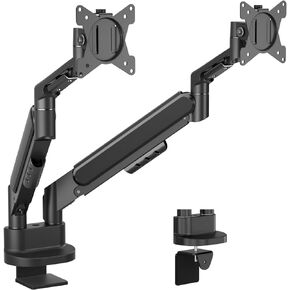 Dual Monitor Mount, Dual Monitor Stand for Two Ultrawide 13"-34" Flat/Curved Computer Screens, Low Profile Double Monitor Arms Hold up to 26.4bs, Easy Setup, VESA Mount 75x75/100x100mm