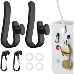 4 PCS Key Holder for Bogg Bag,Insert Carabiner Key Chain and Hooks for Tote Bag Finding Your Keys Glasses Earphones Quickly
