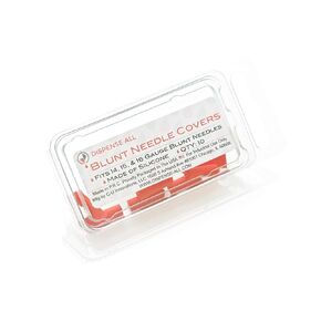 Blunt Needle Covers, Red, Fits 14, 15, & 16 Gauge (Qty 10)