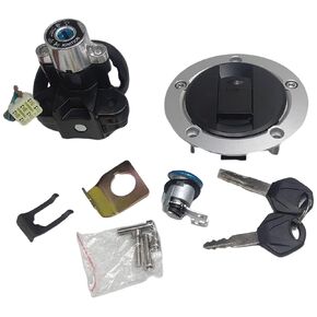 RAYANA Ignition Switch+Gas Fuel Tank Cap+Seat Lock+Keys Compatible for Suzuki GSXR600 750 1000 Vstrom 650 1000 GSX650 1250 Ignition Switch Fuel Gas Cap Cover Seat Lock Key Set