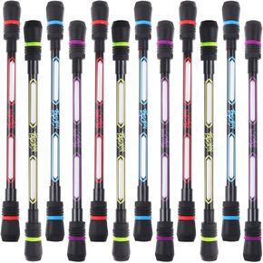 Droutti 12 Pcs Pen Spinning Pens Writable Rolling Finger Pen Spinning Rotating Pen Non-Slip Coated Spinning Pen Mod with Weighted for Gaming Student Office Supplies