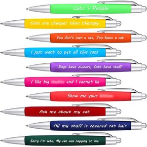 10 Pcs Dog Lovers Ballpoint Pens Funny Phrase Pet Owners Gift, Black Ink Writing Pens for Kids Students Office Supplies