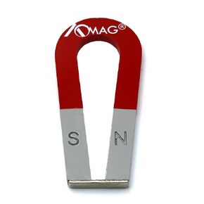 AOMAG® Large 4" Red Silver Horseshoe Alnico Magnets