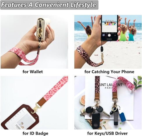 2 Pack Wrist Lanyard for Keys Stylish Keychain Holder Wristlet hand Strap for Women Men ID Wallet Badge Lanyards in Saudi Arabia