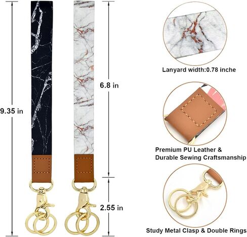 2 Pack Wrist Lanyard for Keys Stylish Keychain Holder Wristlet hand Strap for Women Men ID Wallet Badge Lanyards in Saudi Arabia