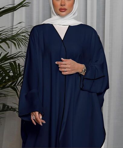 MedeShe عبايات إسلامية للنساء نمط دبي متواضع سادة فضفاض مناسب طويل سترة قفطان إسلامي رداء مفتوح من الأمام طويل ماكسي in Kuwait