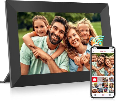 Frameo 10.1 Inch Smart WiFi Digital Picture Frame, Electronic Photo Frame with HD IPS Touch Screen 32GB Memory Auto-Rotate Slideshow, Share Pictures/Photos from Phone by Frameo APP, Gifts for Mom in Saudi Arabia