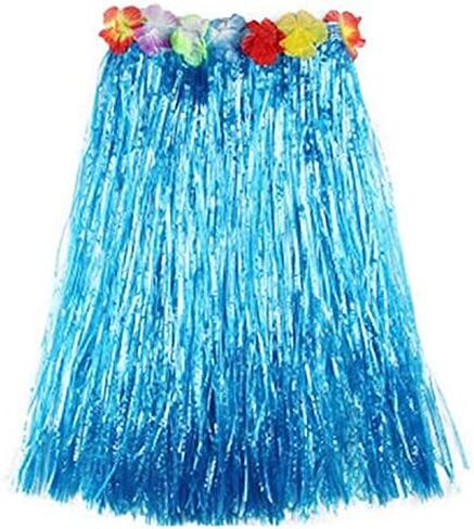 6 Pieces 24" Hawaiian Grass Skirts for Adults Flowered Luau Hula Skirts Elastic Hawaiian Hula Dancer Grass Skirt for Women Men Fancy Dress Costume Tropical Party Decoration Multicolored in Saudi Arabia
