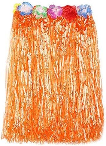 6 Pieces 24" Hawaiian Grass Skirts for Adults Flowered Luau Hula Skirts Elastic Hawaiian Hula Dancer Grass Skirt for Women Men Fancy Dress Costume Tropical Party Decoration Multicolored in Saudi Arabia