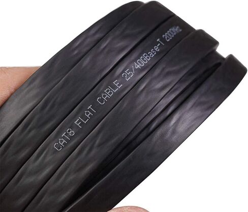 كابل شبكة إيثرنت REXUS Flat Cat 8 بطول 16 قدمًا، سرعة عالية 40 جيجابت في الثانية 2000 ميجا هرتز SFTP LAN سلك كابل تصحيح الإنترنت مع موصل مطلي بالذهب RJ45 للخادم وجهاز التوجيه والمودم والكمبيوتر الشخصي والتبديل (C8F50) in Kuwait