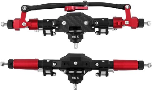 CNC Aluminum Anodized Diamond Pattern Front and Rear Axle Kit Upgrade for 1/10 RC Track Vehicle SCX10 II 90046 90047 (Grey) in Saudi Arabia