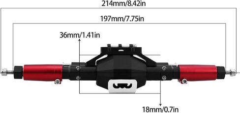 CNC Aluminum Anodized Diamond Pattern Front and Rear Axle Kit Upgrade for 1/10 RC Track Vehicle SCX10 II 90046 90047 (Grey) in Saudi Arabia