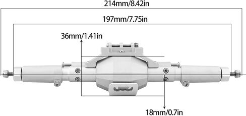 CNC Aluminum Anodized Diamond Pattern Front and Rear Axle Kit Upgrade for 1/10 RC Track Vehicle SCX10 II 90046 90047 (Grey) in Saudi Arabia