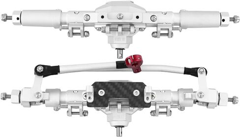 CNC Aluminum Anodized Diamond Pattern Front and Rear Axle Kit Upgrade for 1/10 RC Track Vehicle SCX10 II 90046 90047 (Grey) in Saudi Arabia