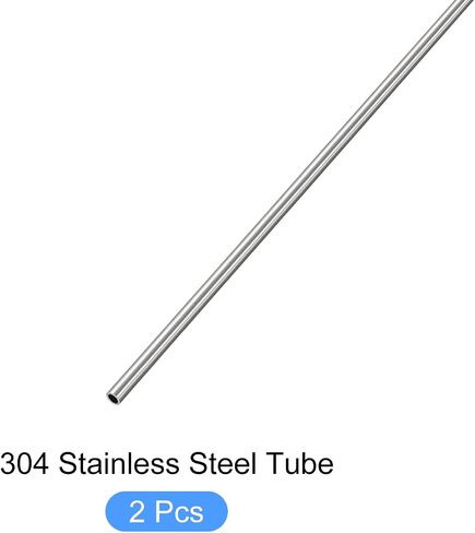 304 Stainless Steel Tube (2mm OD x 0.3mm Wall T x 300mm L) 2Pcs, Straight Tubing - for Home Furnishing, Machinery in Saudi Arabia
